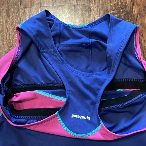 Patagonia athletic tennis dress blue pink racerback Sz XL - Picture 15 of 16